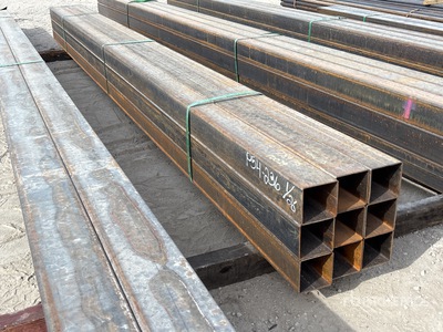 Quantity of (9) 2025 Kit Containers 4 in x 4 in x 15 ft Square Tubing