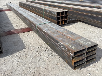 Quantity of (8) 2025 Kit Containers 2 in x 6 in x 24 fr Rectangle Tubing