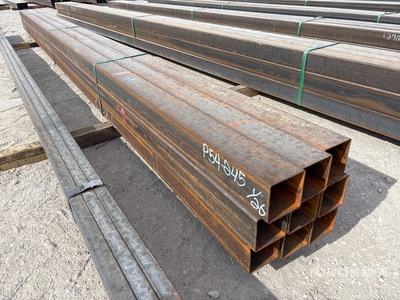 Quantity of (9) 2025 Kit Containers 4 in x 4 in x 20 ft Square Tubing