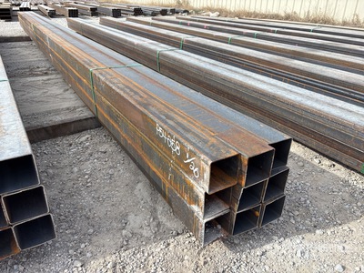 Quantity of (9) 2025 Kit Containers 4 in x 4 in x 24 ft Square Tubing