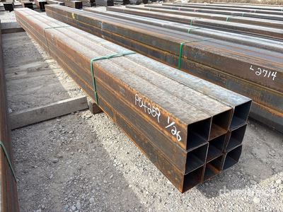 Quantity of (9) 2025 Kit Containers 4 in x 4 in x 20 ft Square Tubing