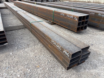 Quantity of (8) 2025 Kit Containers 2 in x 5 in x 25 ft Rectangle Tubing