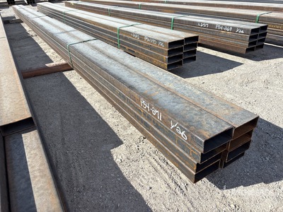 Quantity of (8) 2025 Kit Containers 2 in x 5 in x 23 ft 6 in Rectangle Tubing