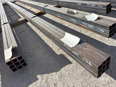 Quantity of (9) 2025 Kit Containers 1 1/2 in x 1 1/2 in x 24 ft Square Tubing