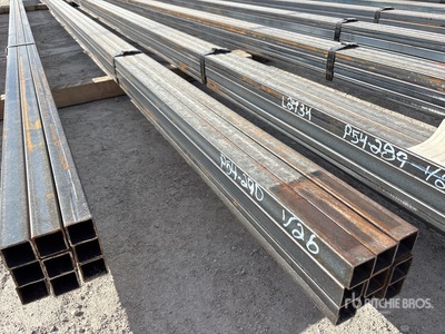 Quantity of (9) 2025 Kit Containers 1 1/2 in x 1 1/2 in x 24 ft Square Tubing