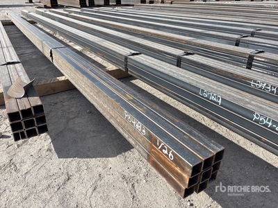 Quantity of (9) 2025 Kit Containers 1 1/2 in x 1 1/2 in x 24 ft Square Tubing