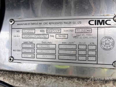 2023 Vanguard 53 ft x 102 in T/A Refrigerated Trailer
