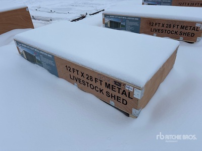 2025 Rhino AGR-LS1228 12 ft x 28 ft Metal Livestock Shed (Unused)