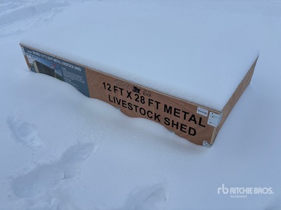 2025 Rhino AGR-LS1228 12 ft x 28 ft Metal Livestock Shed (Unused)