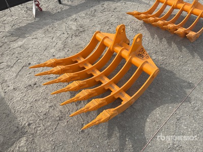 2026 GIYI 32 in Excavator Rake - Fits Cat 305 (Unused)