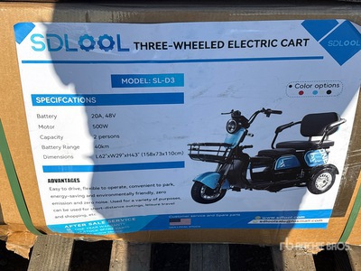 2026 SDLOOL SL-D3 Three Wheeled Electric عربة الادوات  (Unused)