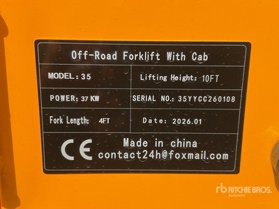 2026 SDLOOL SL-35 3.5 ton 4x4 Rough Terrain Forklift (Unused)