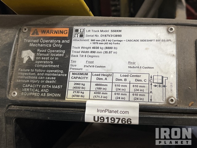 MONTACARGAS 2004 HYSTER S50XM