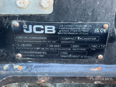 2021 JCB 16C-1 Tracked Excavator
