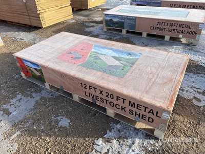 2025 Agriquip LS1220 12 ft x 20 ft Metal Livestock Shed (Unused)