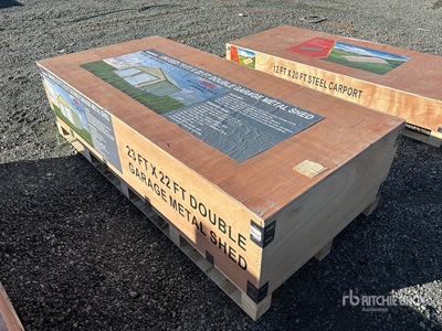 2025 AGR-MS2322 23 ft x 22 ft Double Garage Metal Bâtiment d'entreposage (Unused)