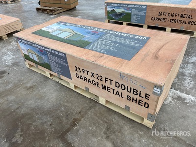 2025 Rhino AGRMS2322 23 ft x 22 ft Double Garage Metal Shed (Unused)