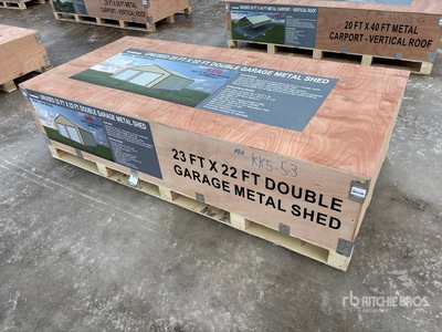 2025 Rhino AGRMS2322 23 ft x 22 ft Double Garage Metal Shed (Unused)