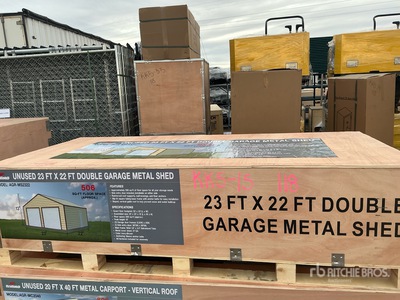 2025 AGR-MS2322 Double Garage Metal Storage Building (Unused)