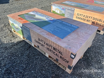 2025 Rhino AGR-MC2040 20 ft x 40 ft Steel Carport (Unused)