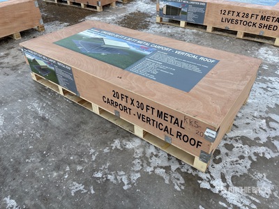 2025 Rhino AGR-MC2030 20 ft x 30 ft Metal Carport (Unused)