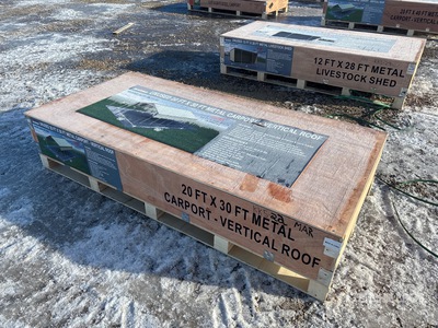 2025 Rhino AGR-MC2030 20 ft x 30 ft Steel Carport (Unused)