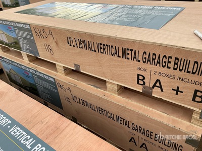 2025 AGR-MS2642 26 ft x 42 ft Metal Garage Storage Building (Unused)