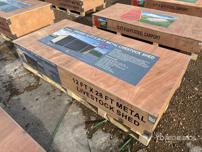 2025 Rhino AGR-LS1228 12 ft x 28 ft Metal Livestock Shed (Unused)