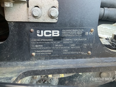 2021 JCB 16C-1 Tracked Excavator