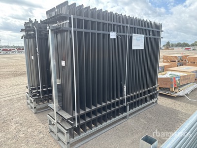 Quantity of (20) 10 ft x 7 ft Wrought Iron Site Vallas (Unused)