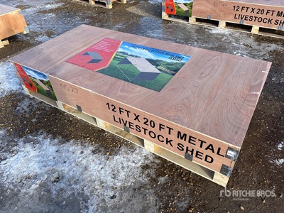 2025 Agriquip LS1220 12 ft x 20 ft Metal Livestock Shed (Unused)