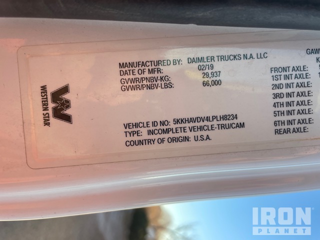 CAMIóN REVOLVEDOR 2020 WESTERN STAR KIMBLE 10.5 CYD