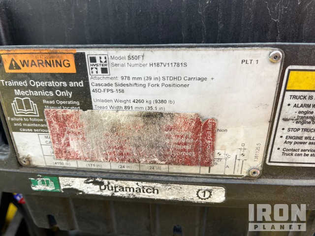 MONTACARGAS 2018 HYSTER S50FT