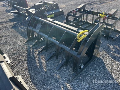 Mid-State 68 in Heavy Duty Skid Steer Root Rake (Unused)