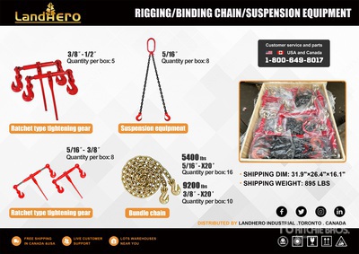 Quantity of 2025 Landhero LH-SJ9500 Ratchet Chains, Binders & Rigging Equipment (Unused)