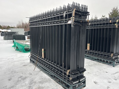 Quantity of (20) 10 ft x 7 ft Powder Coated Wrought Iron Fencing (Unused)