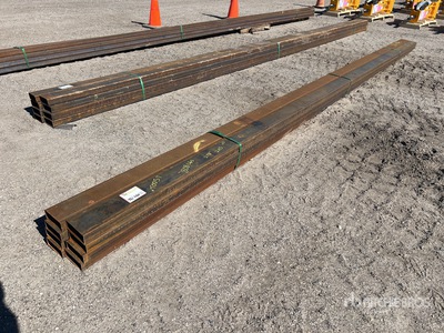 Quantity of (8) 2025 Kit Containers 0 ft Steel 240"x 2"x 5" Tubing (Unused)