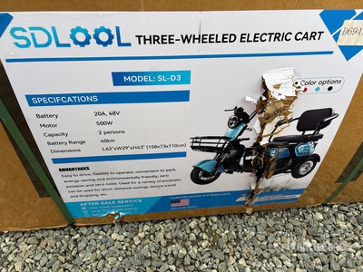 2026 SDLOOL SL-D3 Three Wheeled Electric Utility Cart (Unused)