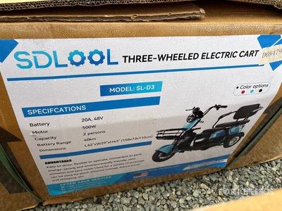 2026 SDLOOL SL-D3 Three Wheeled Electric Utility Cart (Unused)