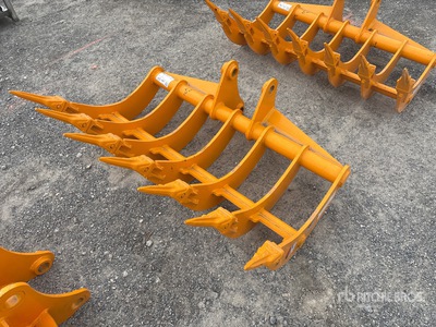 2026 GIYI 48 in Excavator Rake - Fits CAT 307 (Unused)