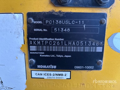 2018 Komatsu PC138USLC-11 Excavadora de Cadenas