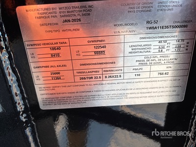 2026 Witzco Lowboy Trailer