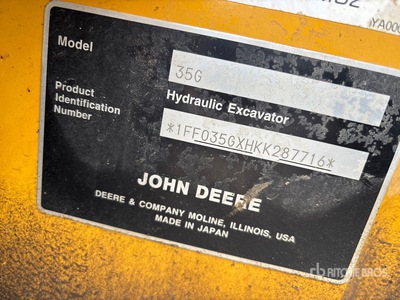 2019 John Deere 35G Mini Excavator