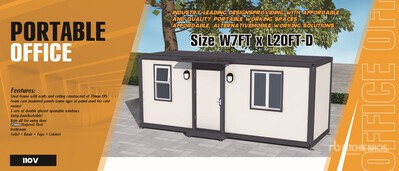 2026 suhivelee NMO-20FT-007D-FP 20 ft x 7 ft Skid-Mounted Mobiel kantoor (Unused)