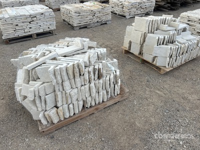 Quantity of (2) Pallets Texas Limestone Austin Sunflower Corners 4 - 8 in Thin Veneer حجر