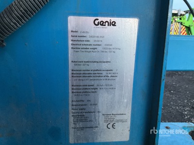 2014 Genie Z4525J Articulating Boom Lift