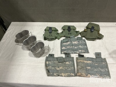 (286) Water Canteen Cups, (16) M4 Three Mag Pouches & Assorted Items