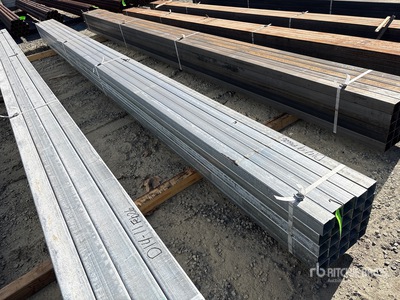 Quantity of (25) 3 in SQ 14 GA Galvanized 24 ft 3 in. Steel Pijp