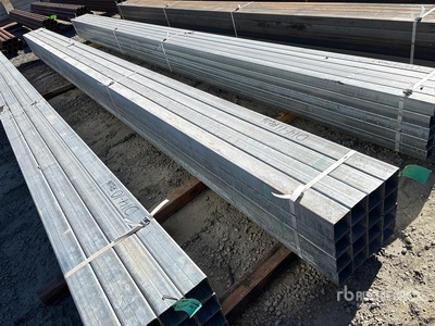 Quantity of (16) 4 in SQ 14 GA Galvanized 25 ft Steel Pijp