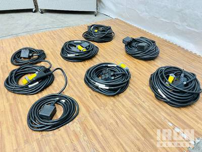 Quantity of (6) 20 Amp LEX 75 ft Y Splitter Power Cords w/ Duplex Boxes (Unused)